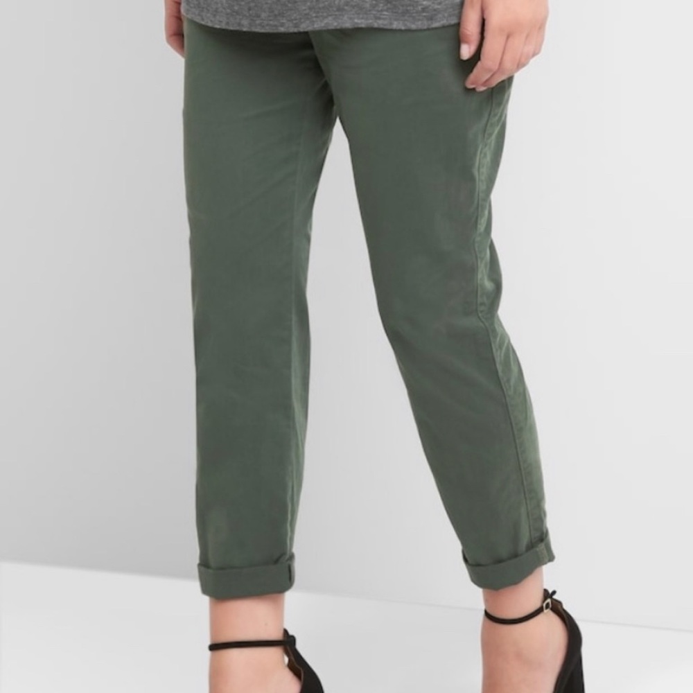 Gap Maternity best girlfriend green pants, size 10
